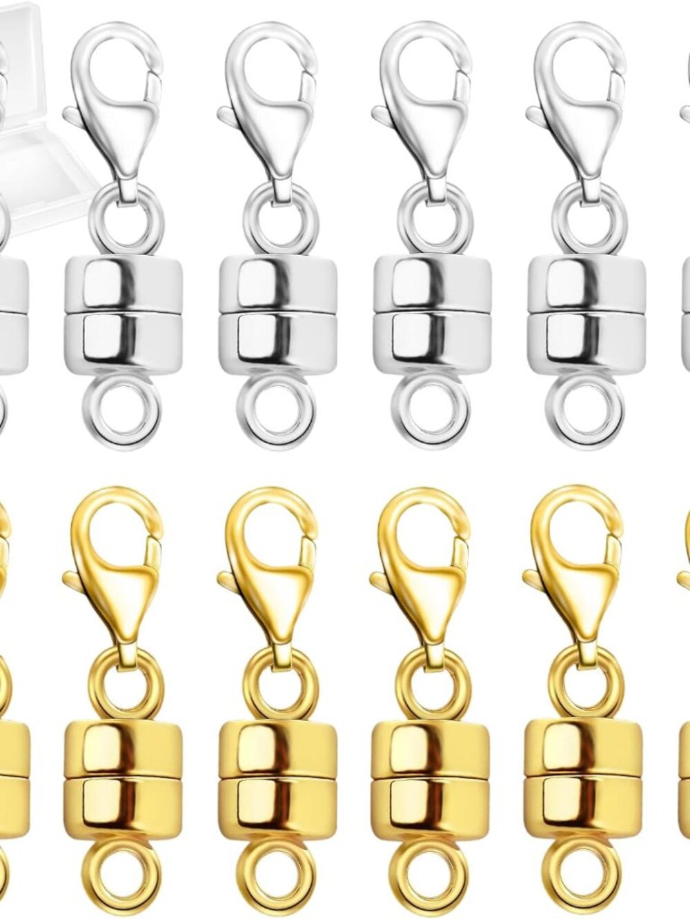 Magnetic Necklace Clasp with Lobster Clasp,14K Gold and Silver Magnetic Jewelry